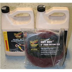 LOT OF 2- 3.78L CAR POLISH MEGUIARS BUFF PAD