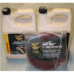 LOT OF 2- 3.78L CAR POLISH MEGUIARS BUFF PAD