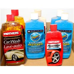 A BOX OF ASSORTED CAR CLEANERS