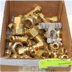 BOX OF ASSORTED BRASS FITTINGS