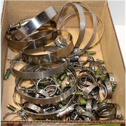 BOX OF ASSORTED HOSE CLAMPS