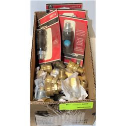 LOT OF MILTON MALE COUPLERS AND ASSORTED BRASS