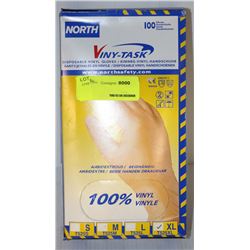 BOX OF NORTH DISPOSABLE VINYL GLOVES SIZE XL