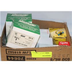 LOT OF FUSES CIRCUIT BREAKERS, PINS, MOULDING, &