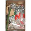 Image 1 : BOX OF WELDING CLAMPS, AND HAND PUMP