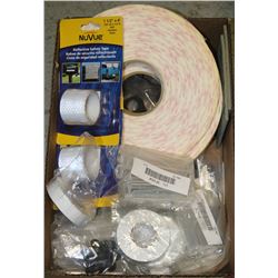 BOX OF 3M DOUBLE SIDED TAPE, SAFETY TAPE, PVC TAPE