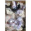 Image 1 : BOX OF ASSORTED SAFETY GLASSES AND PLASTIC TUB