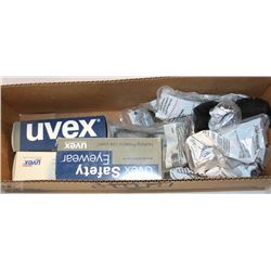 BOX OF ASSORTED SAFETY GLASSES