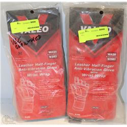 2 PAIR OF VALEO LEATHER HALF FINGER ANTI-