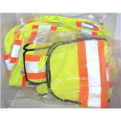 LOT OF 3 YELLOW FIT ALL SAFETY VESTS