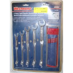 WESTWARD 5PC TWIST HANDLE COMBINATION WRENCH SET