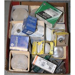BOX OF ASSORTED HOUSEHOLD LIGHT BULBS