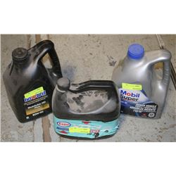 LOT OF 3 OILS, MOBIL 5W-30, MOBIL 80W-90, ESSO