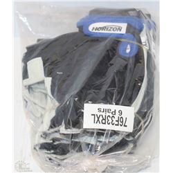 6 PAIR OF HORIZON XL WORK GLOVES