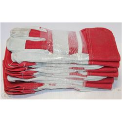 6 PAIRS OF RED AND GREY WORK GLOVES