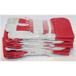 6 PAIRS OF RED AND GREY WORK GLOVES