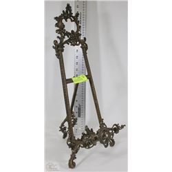 VINTAGE ORNATE BRASS EASEL /PICTURE STAND 22" TALL