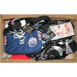 BOX OF LADIES PURSES INCL OILER LABELLED PURSE AND