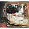 Image 1 : BOX FULL OF MISC ITEMS INCL ORNAMENTS, BATTERIES,
