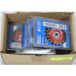 BOX OF SEGRO 3" KNOTTED WIRE WHEEL BRUSHES