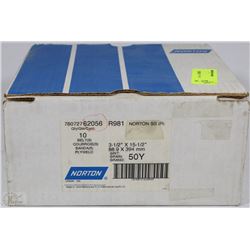BOX OF 10 NORTON SANDING BELTS