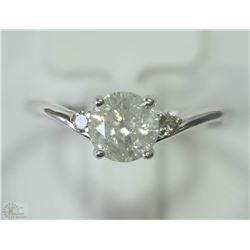 #1-14KT WHITE GOLD DIAMOND RING SZ 6