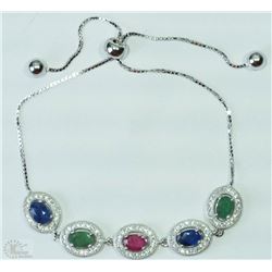 #2-STERLING SILVER GEMSTONE BRACELET