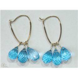 #6-14KT YELLOW GOLD BLUE TOPAZ EARRINGS