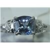 Image 1 : #12-14KT WHITE GOLD TANZANITE DIAMOND RING SZ 7