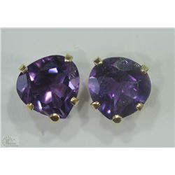 #17-14KT YELLOW GOLD AMETHYST EARRINGS