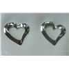 Image 2 : #18-14KT WHITE GOLD HEART SHAPE EARRINGS