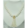 Image 1 : #20-STERLING SILVER & YELLOW GOLD PEARL NECKLACE