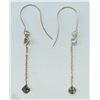 Image 1 : #22-14KT YELLOW GOLD BLUE DIAMOND EARRINGS