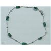 Image 1 : #23-14KT WHITE GOLD EMERALD & DIAMOND BRACELET