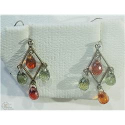 #24-14KT WHITE GOLD SAPPHIRE EARRINGS