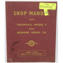 SHOP MANUAL FOR VAUXHALL MODEL E & BEDFORD MODEL
