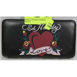 REPLICA  ED HARDY BLACK WOMENS WALLET