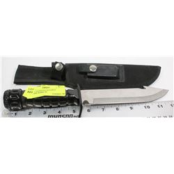 BLACK HANDLED OLYMPIA HUNTING KNIFE IN