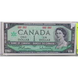 CANADIAN CENTENNIAL $1 BILL UNC