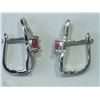 Image 2 : #30-ST SILVER RUBY EARRINGS, RING & NECKLACE SET