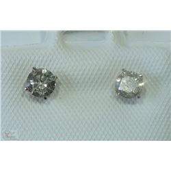 #32-14KT WHITE GOLD DIAMOND EARRINGS