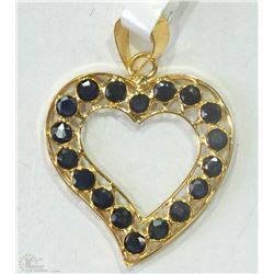 #34-18KT YELLOW GOLD SAPPHIRE PENDANT