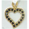 Image 1 : #34-18KT YELLOW GOLD SAPPHIRE PENDANT