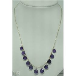 #36-10KT YELLOW GOLD AMETHYST NECKLACE