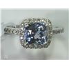 Image 1 : #37-14KT WHITE GOLD TANZANITE & DIAMOND RING SZ6.5
