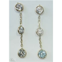#39-14KT YELLOW GOLD SAPPHIRE EARRINGS