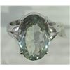 Image 1 : #40-STERLING SILVER GREEN AMETHYST RING SZ 8