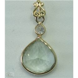 #41-14KT YELLOW GOLD AMETHYST& DIAMOND PENDANT