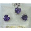 Image 1 : #42-10KT GOLD AMETHYST PENDANT& EARRING SET
