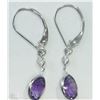 Image 1 : #46-14KT YELLOW GOLD AMETHYST &DIAMOND EARRINGS